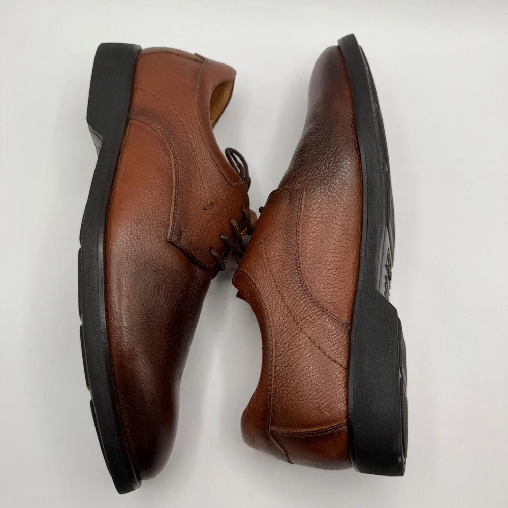 Marc Joseph New York Men's 8 100% Leather Dress Shoes Comfort Oxfords Brown NWOB